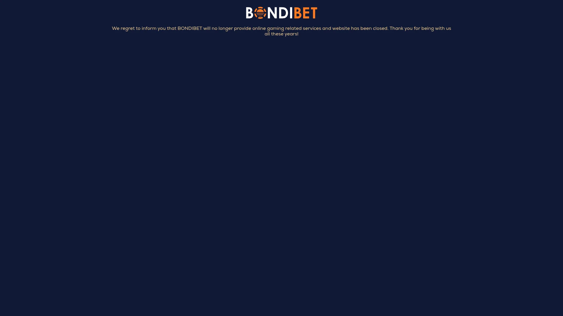 Bondibet Casino desktop website interface